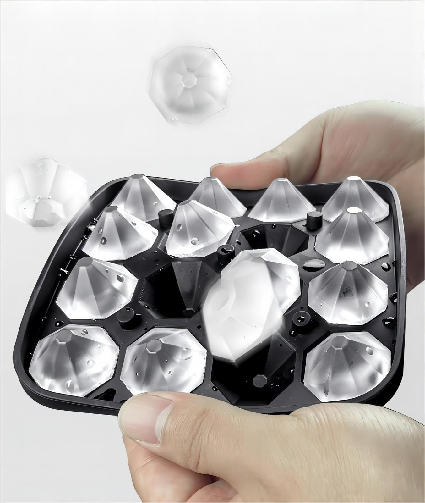 2 Pack Diamond Ice Cube Molds Silicone Tray Mini Ice Cube Makers for Wine