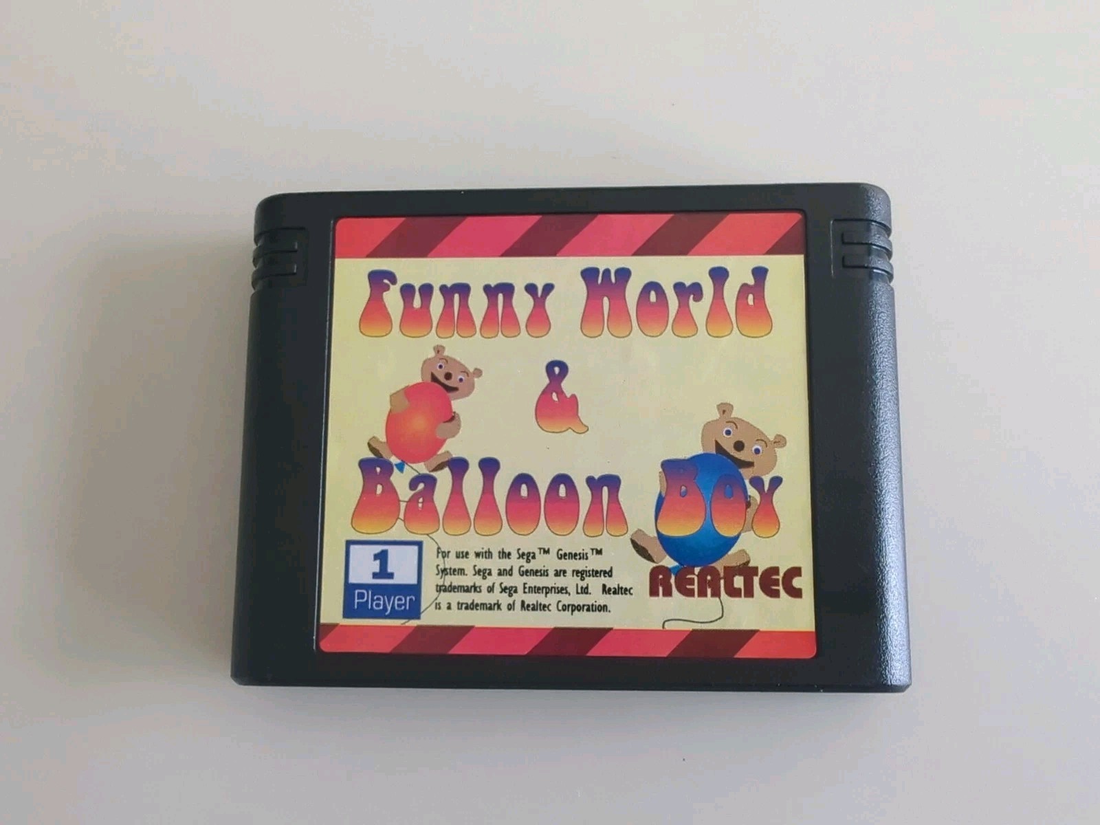 Funny World & Balloon Boy Case (SEGA Genesis) Authentic HANG TAB