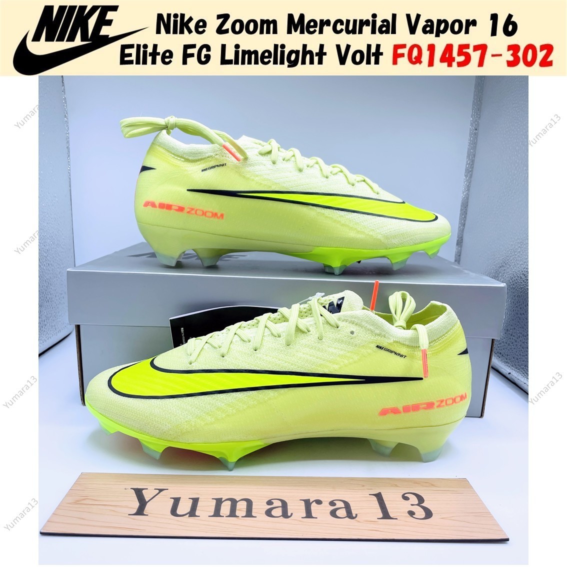 Nike Zoom Mercurial Vapor 16 Elite FG Limelight Volt FQ1457-302 Men's Size