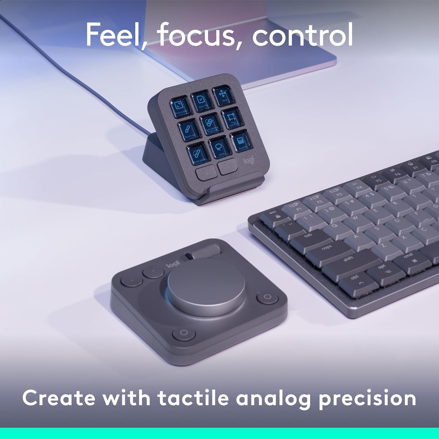 Logitech - MX Creative Console Programmable Keypad, Advanced Dialpad and Keypad