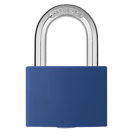 Zoro Select 48Jr61 Lockout Padlock, Keyed Alike, Aluminum, Blue, 1 7/16 In,