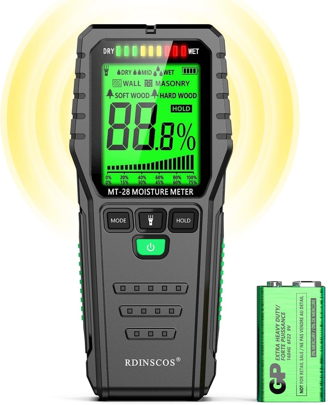 Medidor De Humedad Digital Detector De Fugas De Agua Prueba De Humedad Nuevo