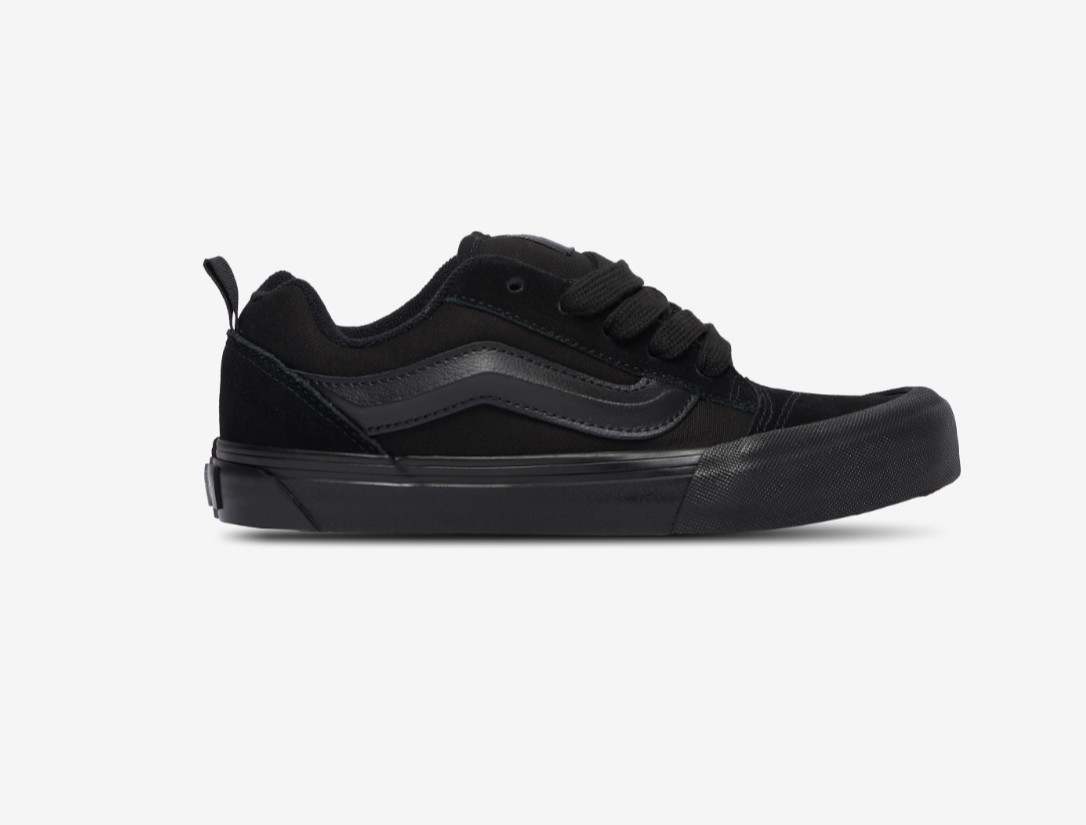 Vans Knu Skool Triple Black Skateboards Boys GS SZ 4Y-7Y Girls Womens