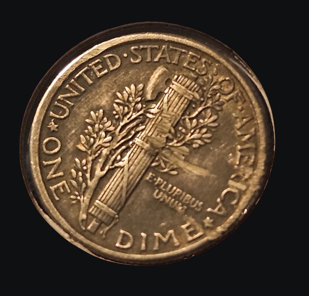 1918 10C Mercury Dime Uncirculated Reverse Scratch 90% Silver Coin