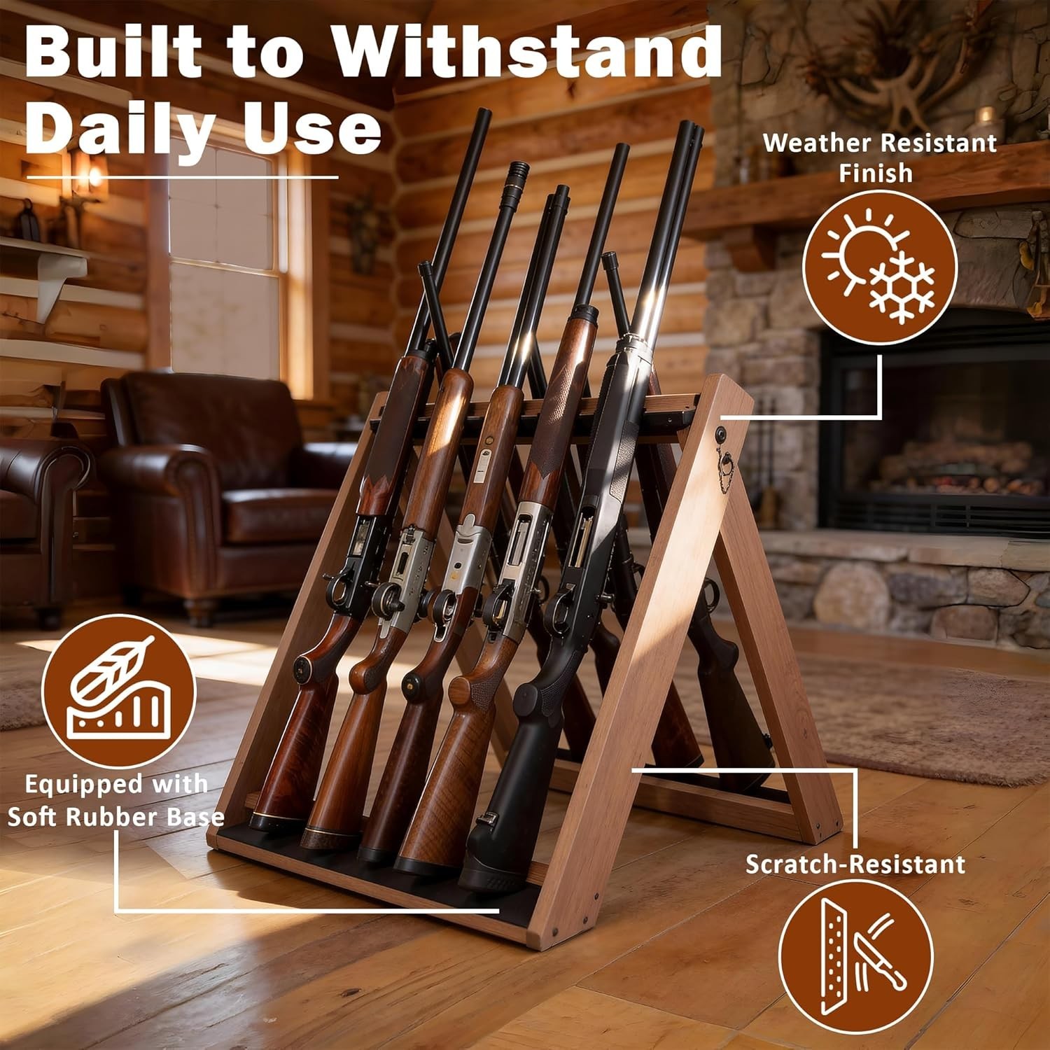 Portable Folding 10 Gun Storage Rack Folding Easy to Assembly Gun Rack Stand US