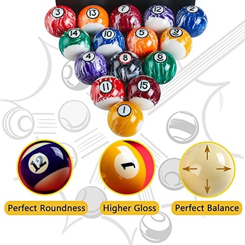 Billiard Balls Set 16 Pool Table Balls - Marble Premium - Premium