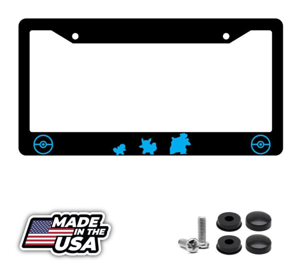Squirtle Bottom High Quality Black Plastic License Frame Pokemon