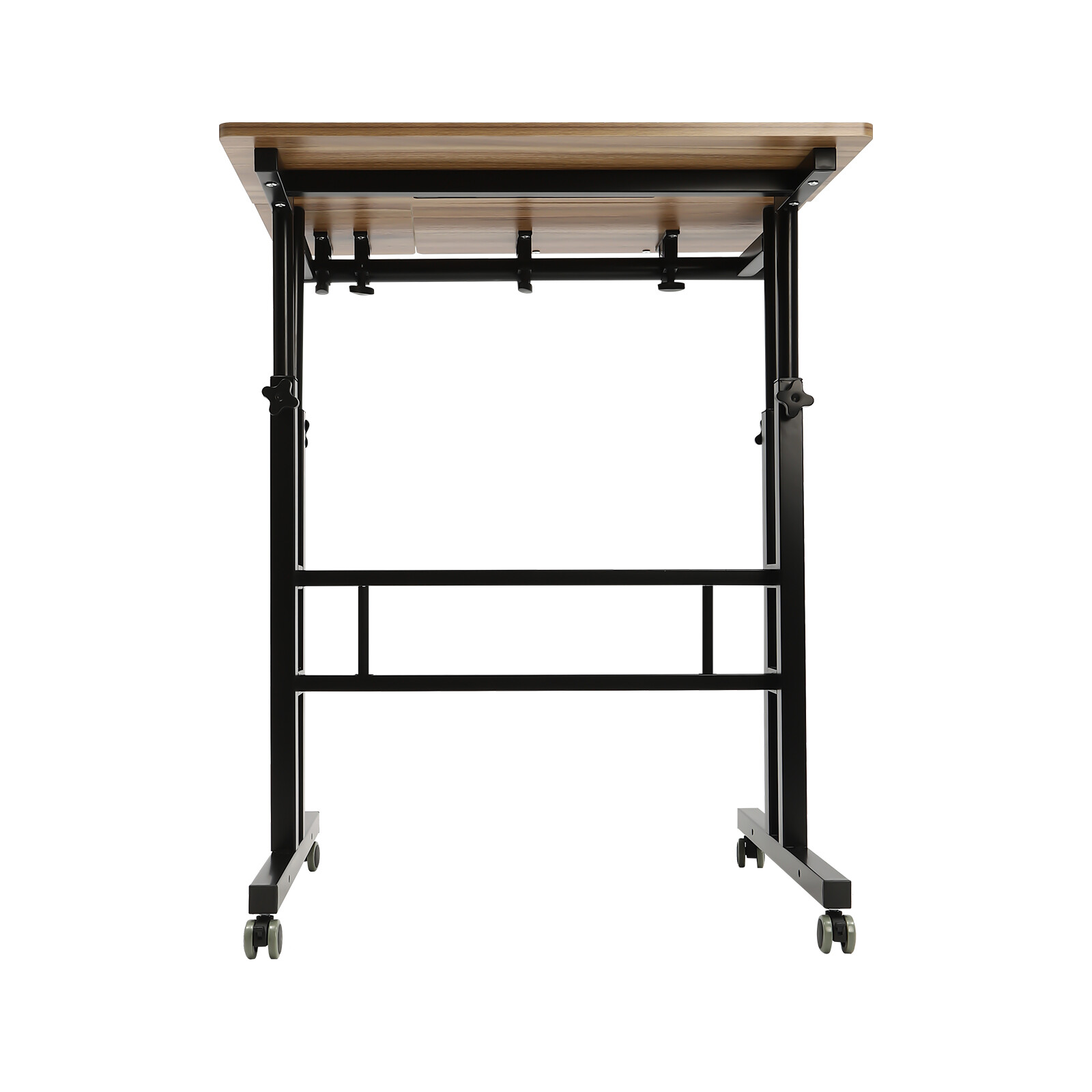 Height Adjustable Home Office Desk With Standing & Seating 2 Modes Mobile Desk
