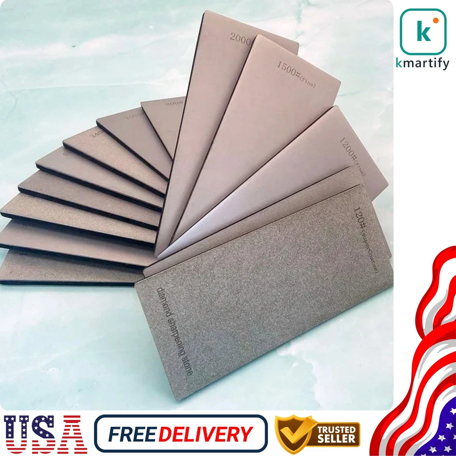 Premium Quality Diamond Sharpening Stone Knife Plate Featuring Multiple Grits US