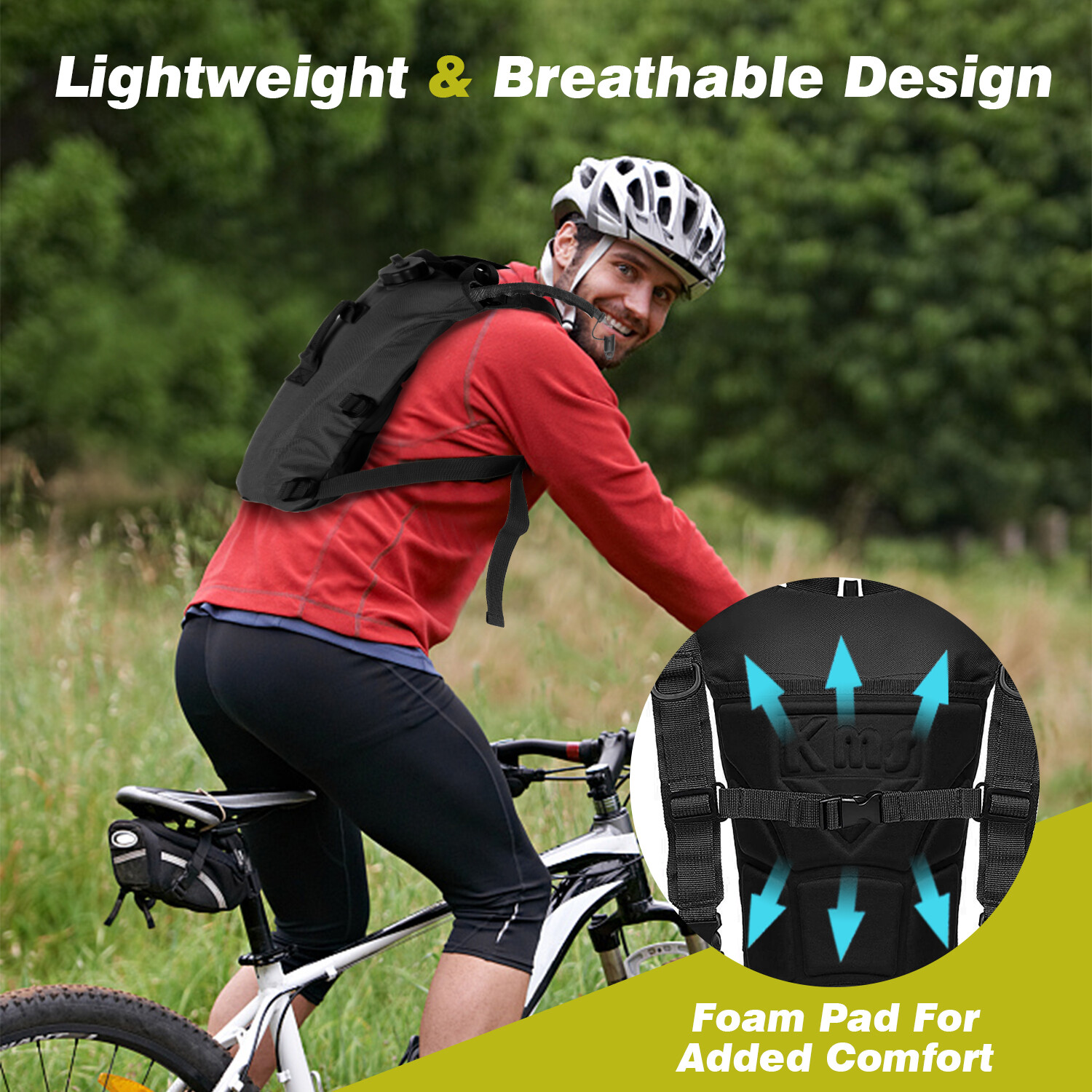 Camping Hydration Backpack, Lightweight Water Backpack with 3L Water Bladder Bag