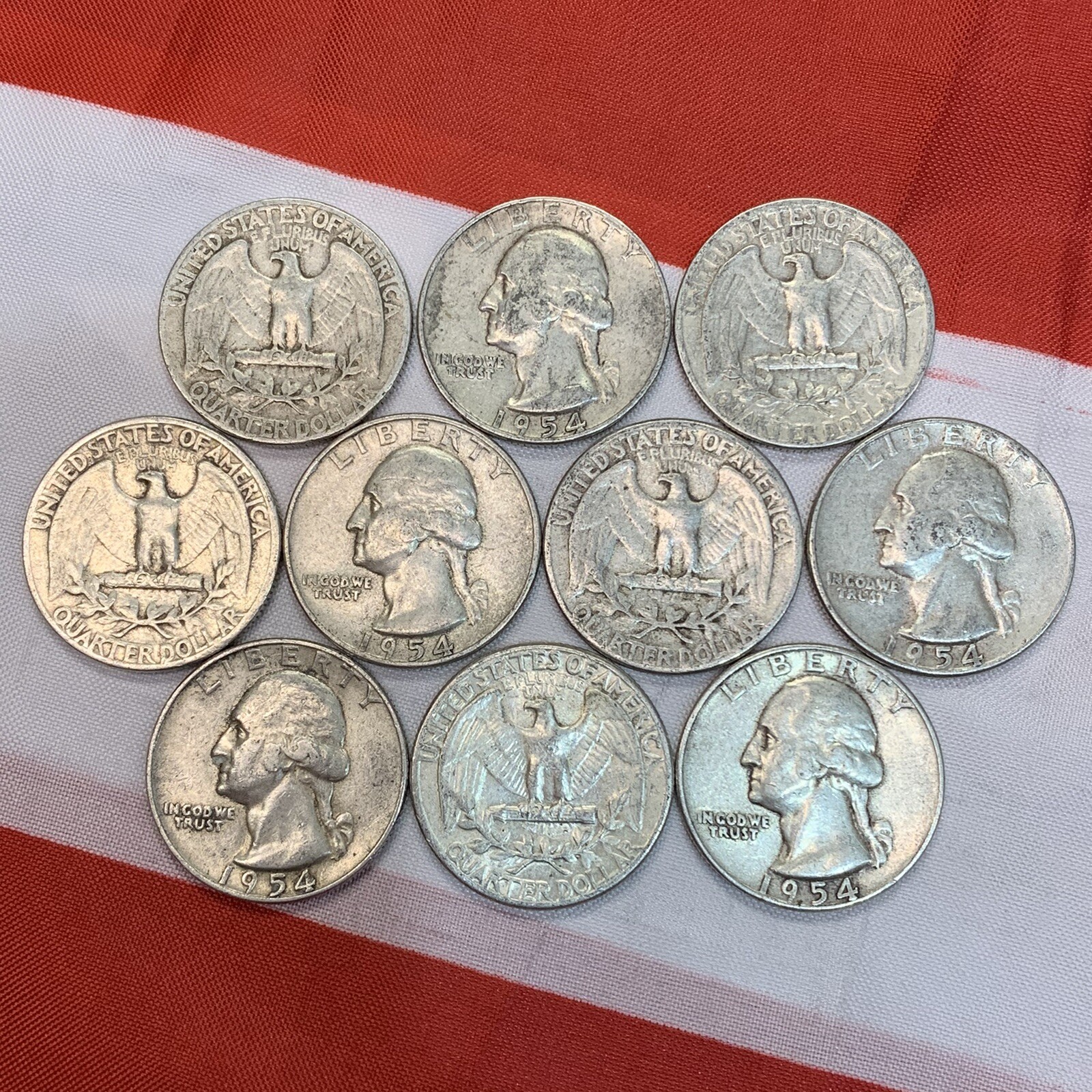 1954-p Washington Quarter Average Grade of Coin You Will Receive is Photographed