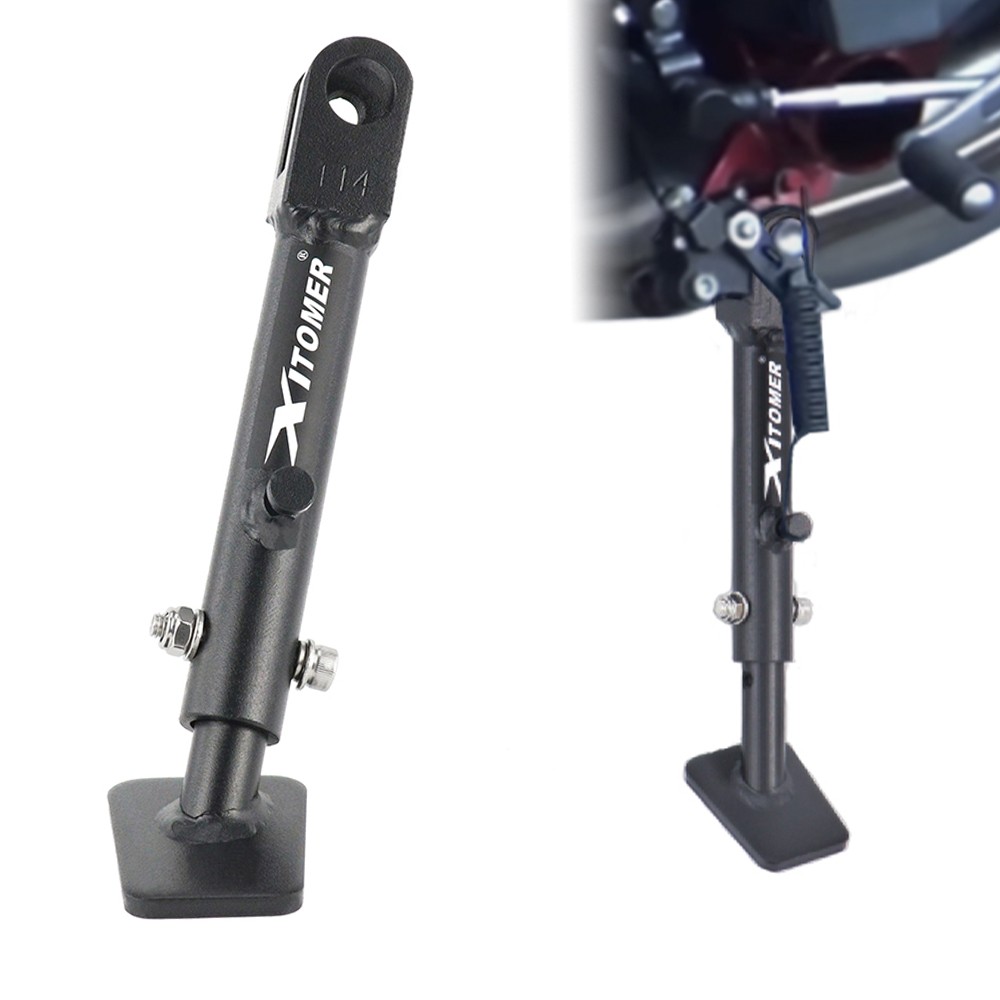 Left Adjustable Kickstand Steel Black Fit For Kawasaki Z900RS ZR900 2018-2024