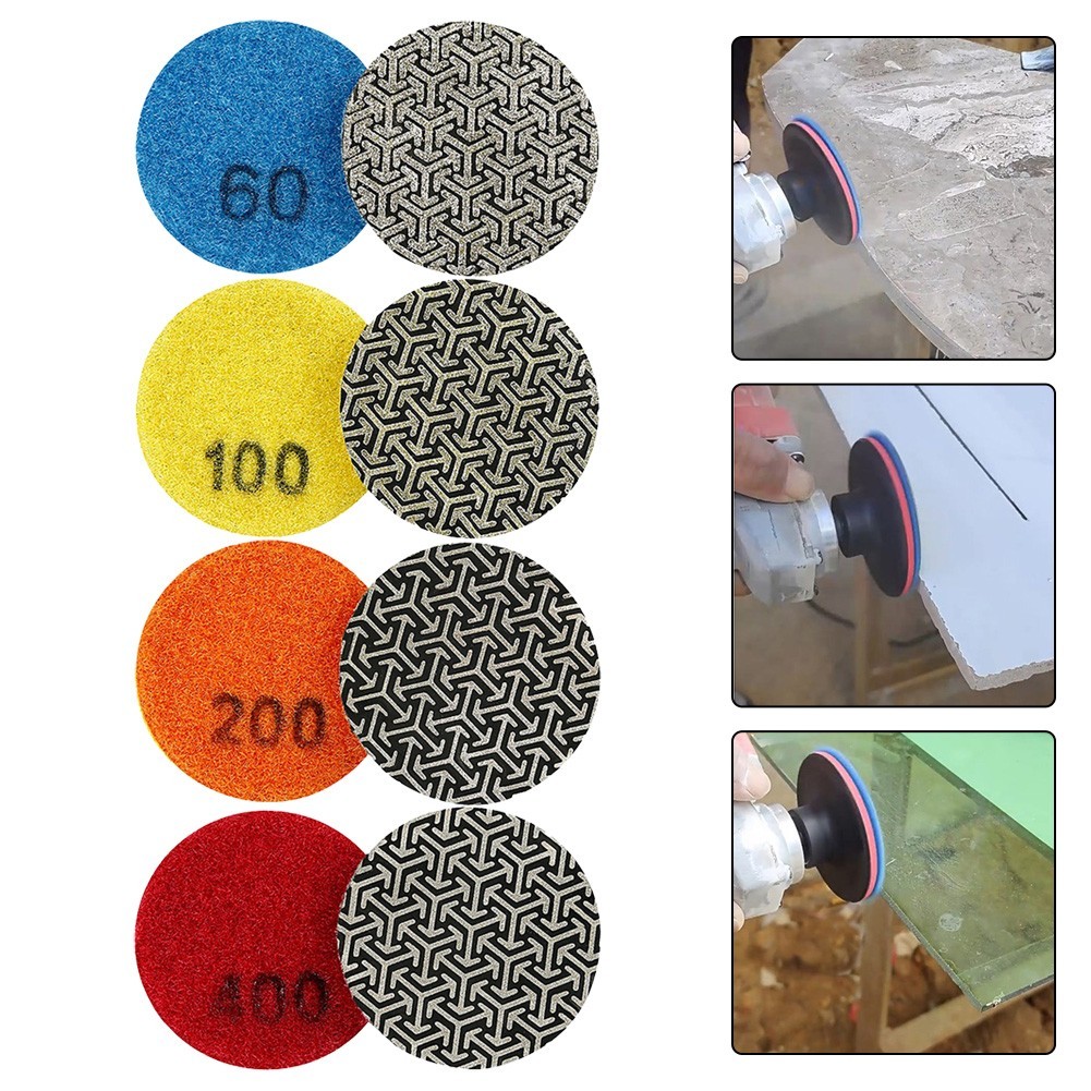 50mm Electroplated Emery Pads Set for Dry or Wet Polishing Applications