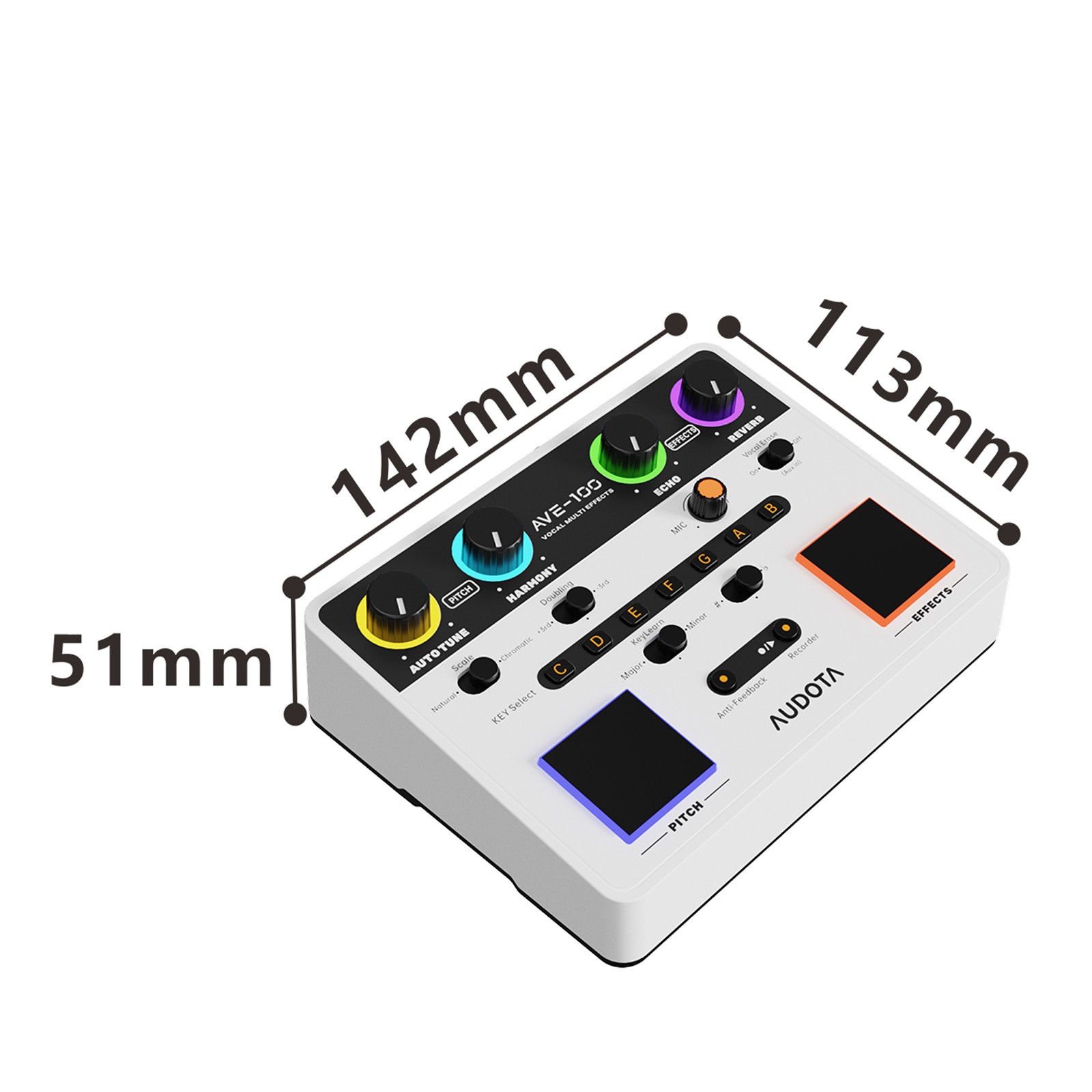 AUDOTA AVE-100 Auto Key Detection Vocal Processor 3 Harmony Modes Singer Set