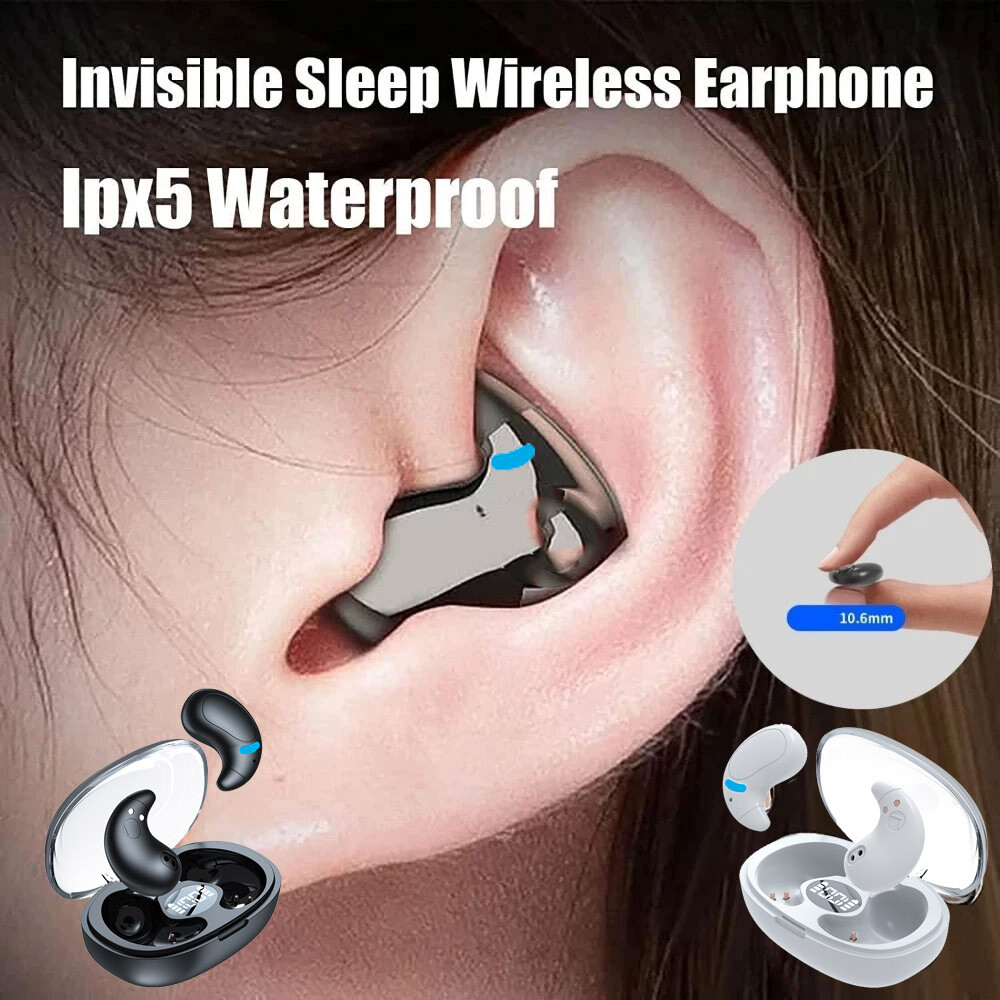 Mini Invisable Sleep Earbuds Bluetooth Wireless Headsets Stereo for iPhone 15/14