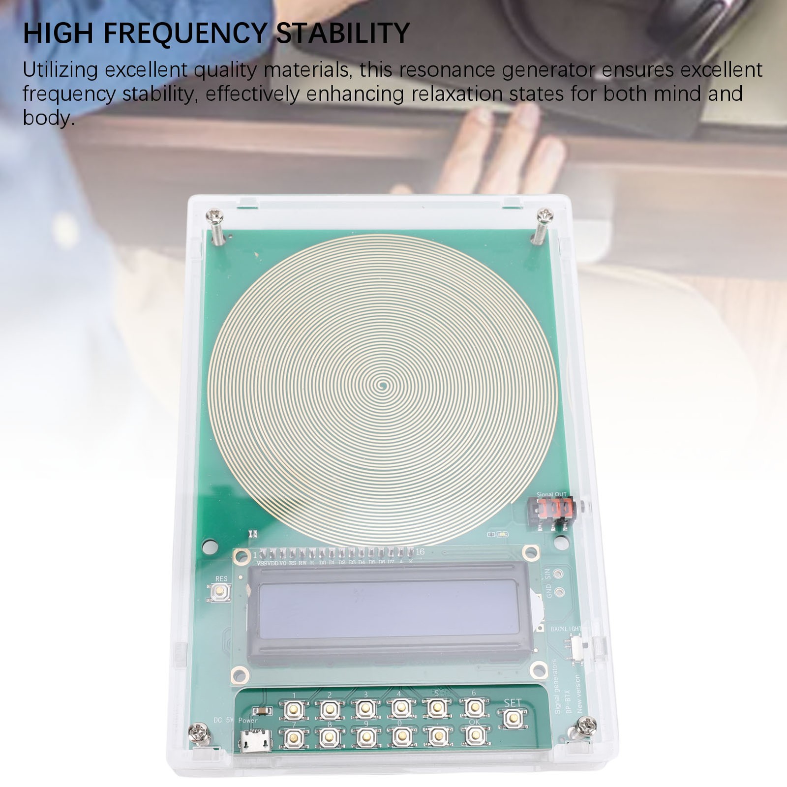Ultra Low Frequency Pulse Generator 7.83Hz For Mind Relaxation Acrylic Excellent