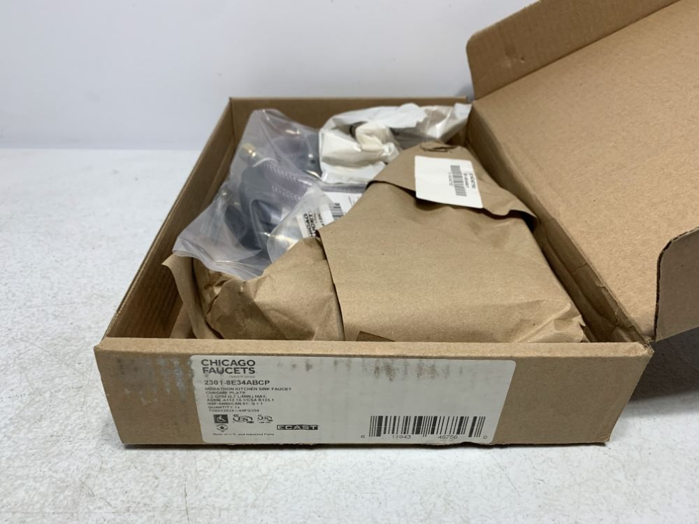Chicago Faucets 2301-8E34ABCP Kitchen Faucet 1.5 GPM Chrome