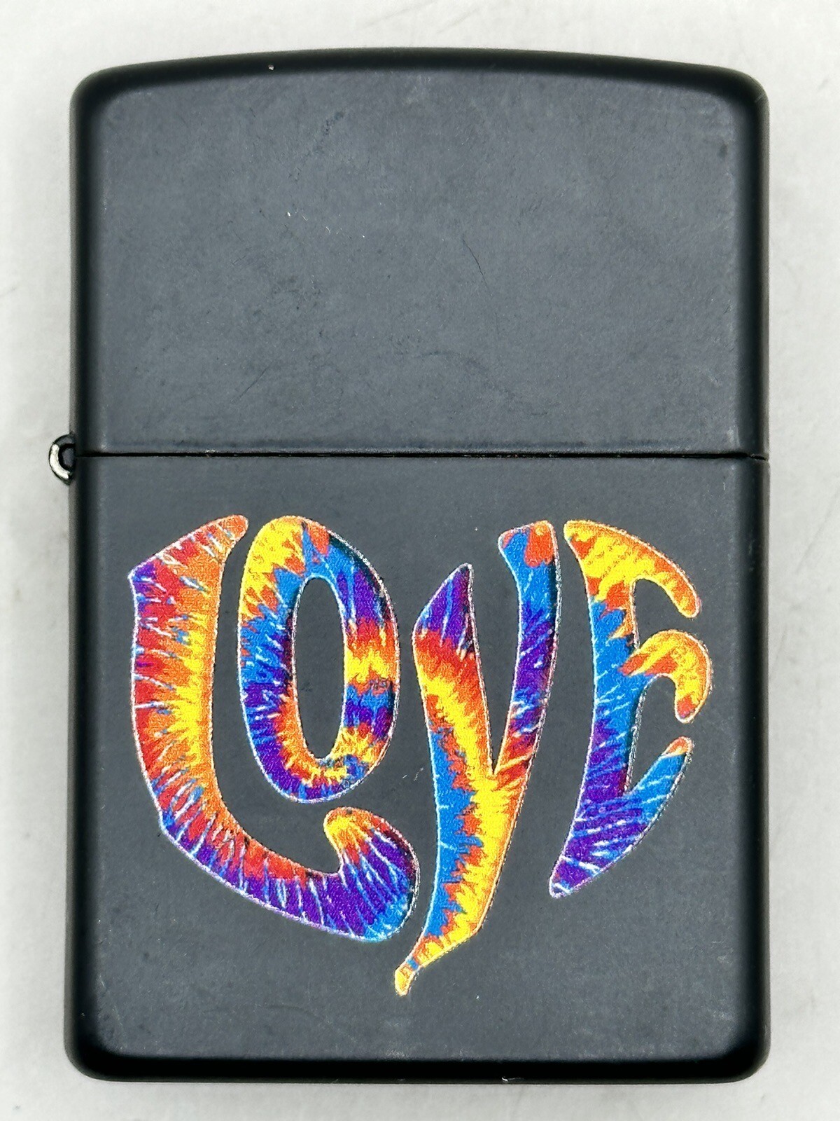 Vintage 2010 Tie Dye LOVE Black Matte Zippo Lighter NEW