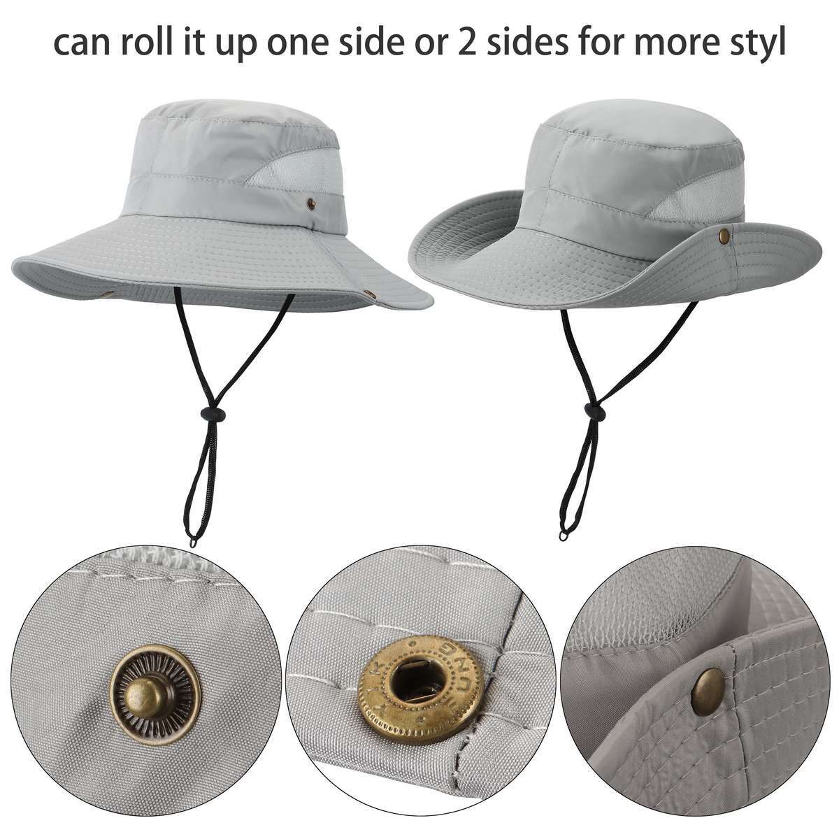 Wide Brim Sun Hat UV Protection Bucket Cap For Hiking Camping Fishing Safari Men