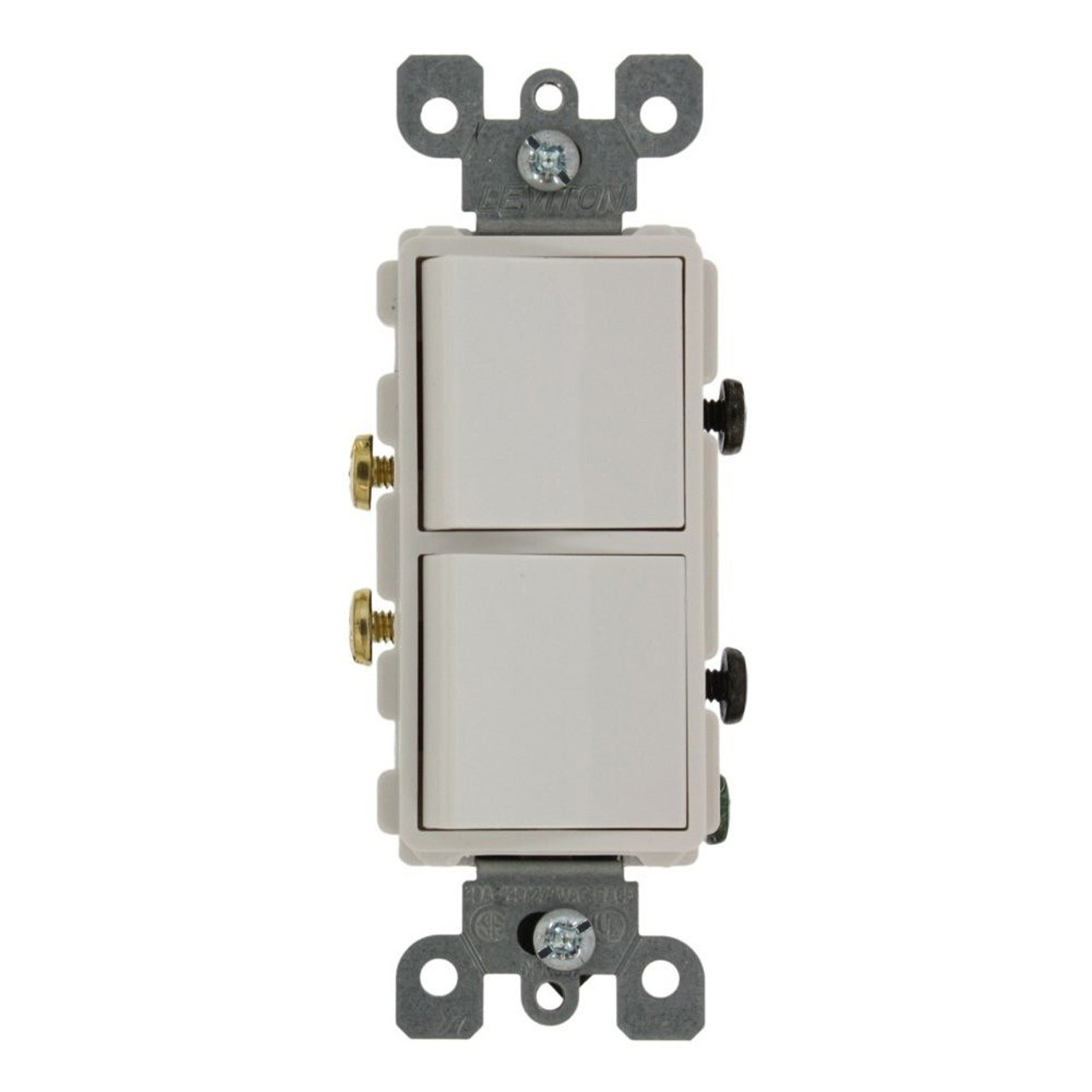 White Single Pole Duplex Rocker Switches (10-Pack)