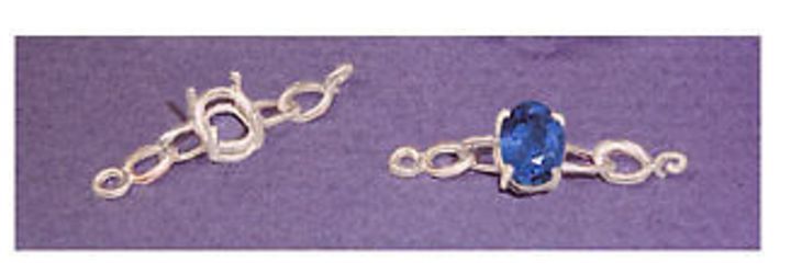 Oval Chain Sterling Silver Pre-Notched Bracelet Link Setting (7x5-10x8mm)