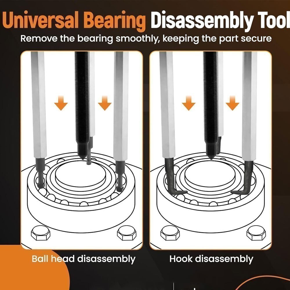 Bearing Disassembly Puller Inner Hole Puller Removal Tool Three-jaw Puller Kit U
