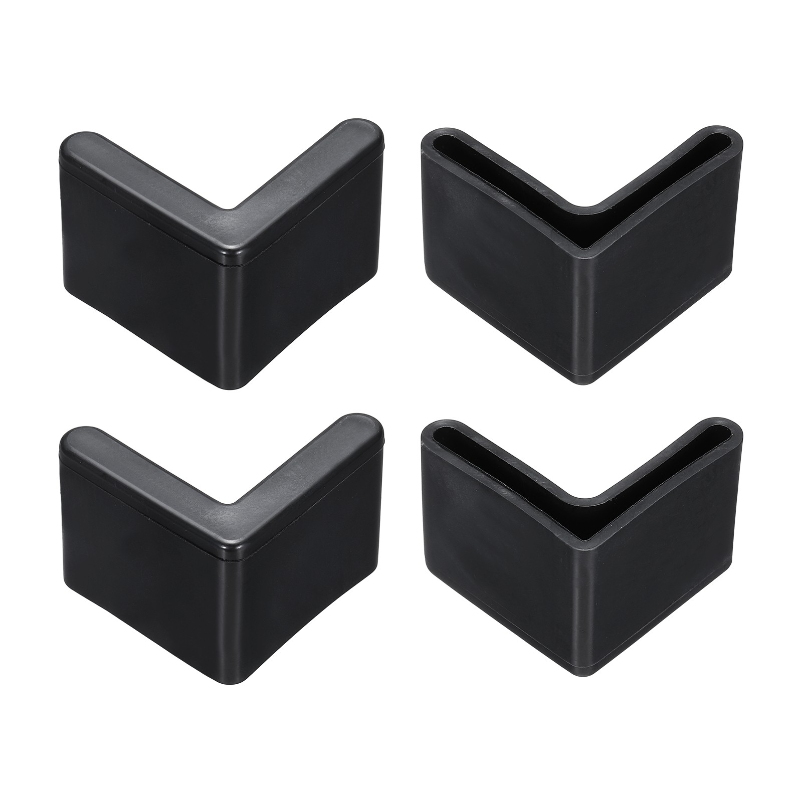 4Pcs 1-1/8" Bed Frame End Cap, Angle Iron Foot Pad Leg Protector, Black