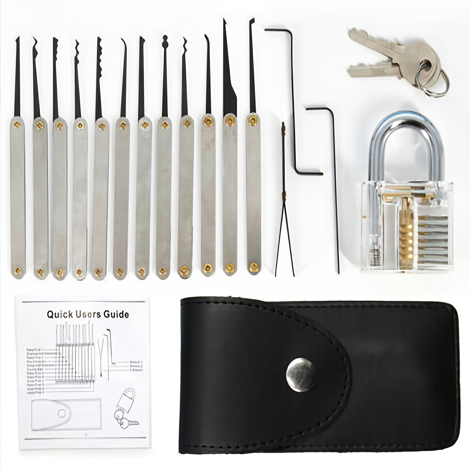Educational Transparent Padlock Model Set for Lock Mechanism Study Beginners Kit