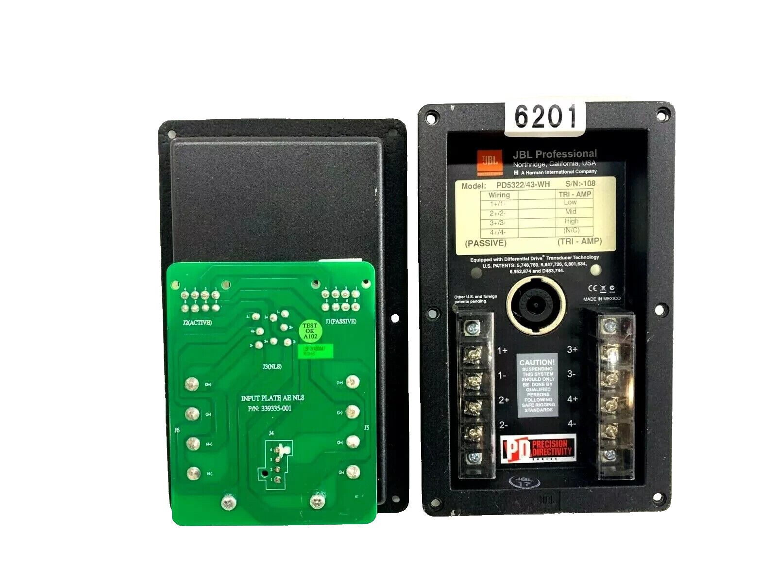 JBL PD5322/43-WH Speaker Cabinet Back Plate (Input Plate NL8) #6201 (One)THS
