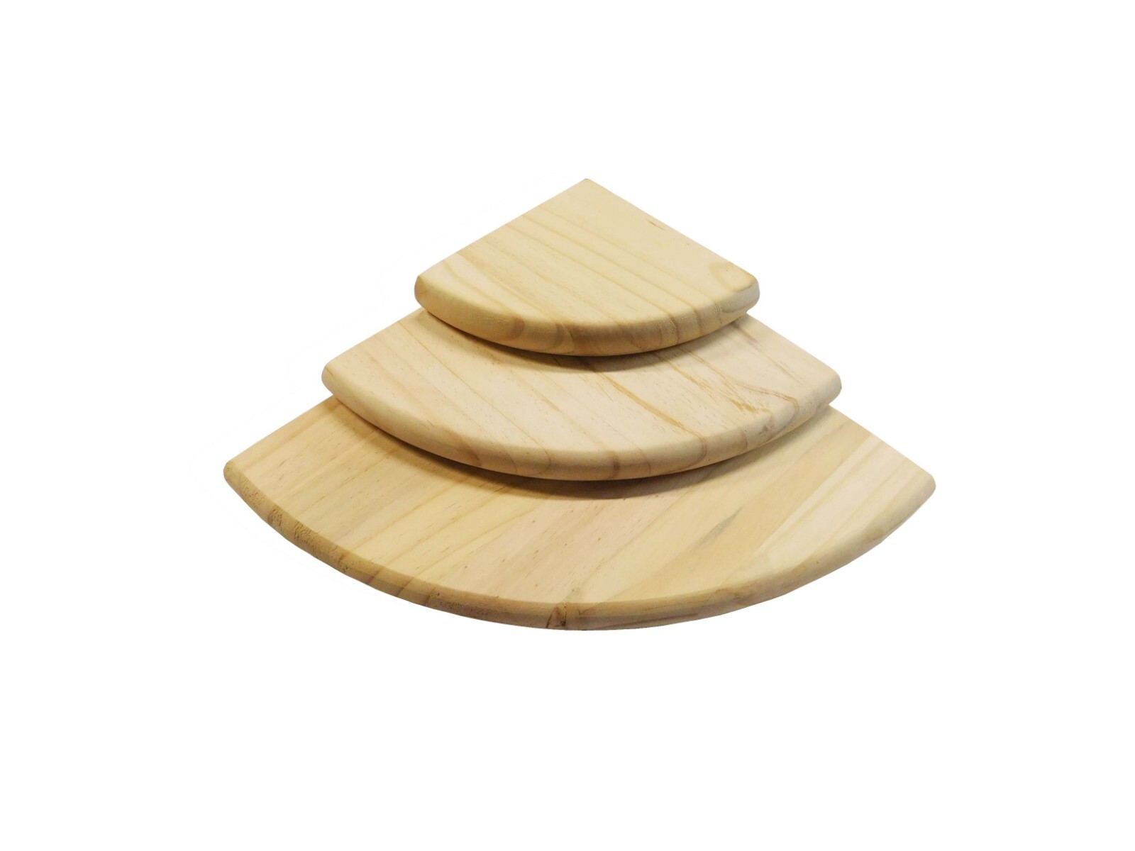 Farmhouse Style Round Front Corner Shelf Rustic Solid Pine Unfinished