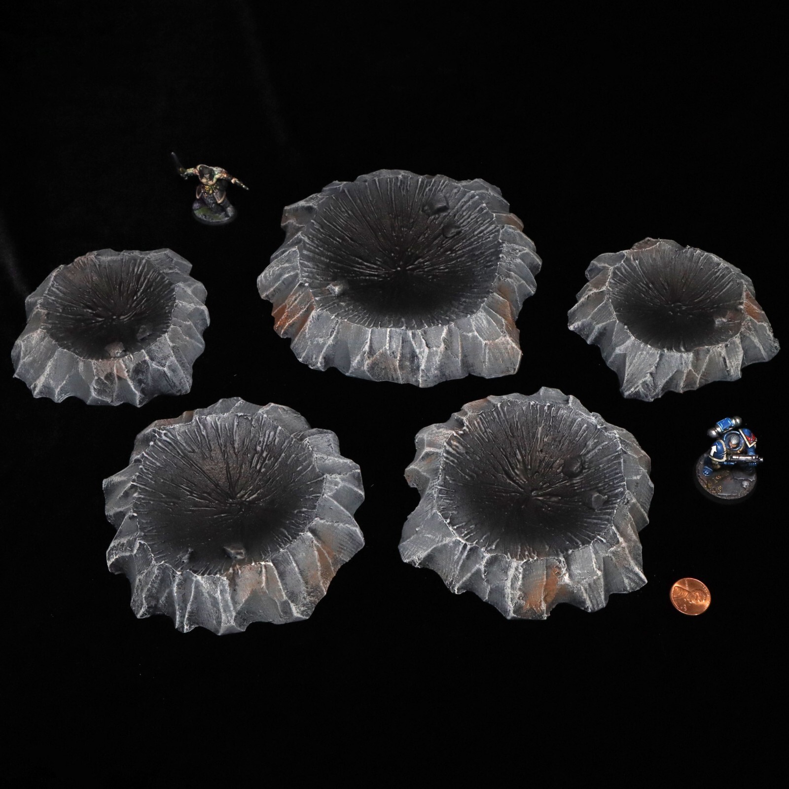 Handmade Blast Craters Set of 5 | RPG Wargaming Terrain Post-Apocalyptic Scenery
