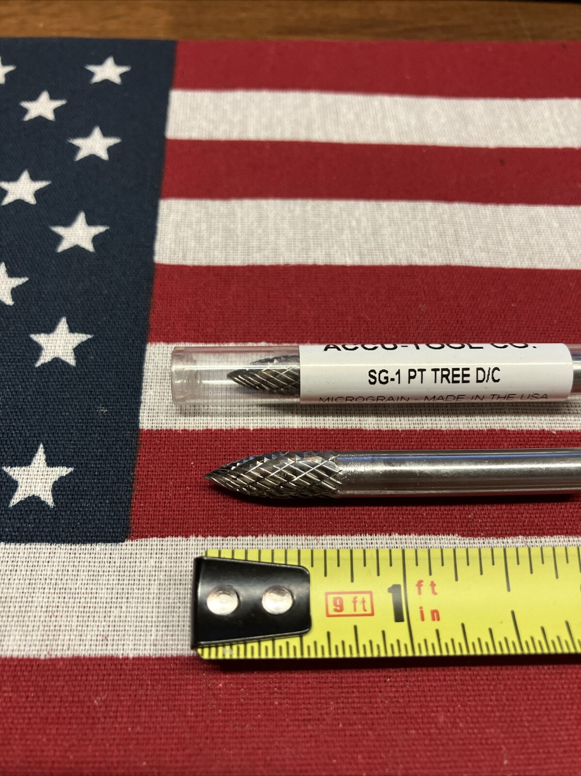 New SG-1 Accu-Tool Tree Shape Dbl Cut Carbide Burr USA!