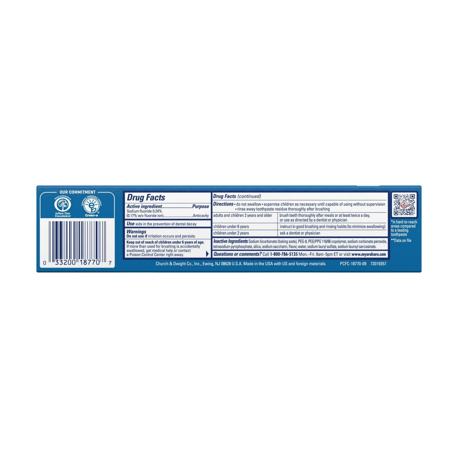 Arm & Hammer Peroxicare Tartar Control Toothpaste Clean Fresh Mint 6oz (4 Pack)