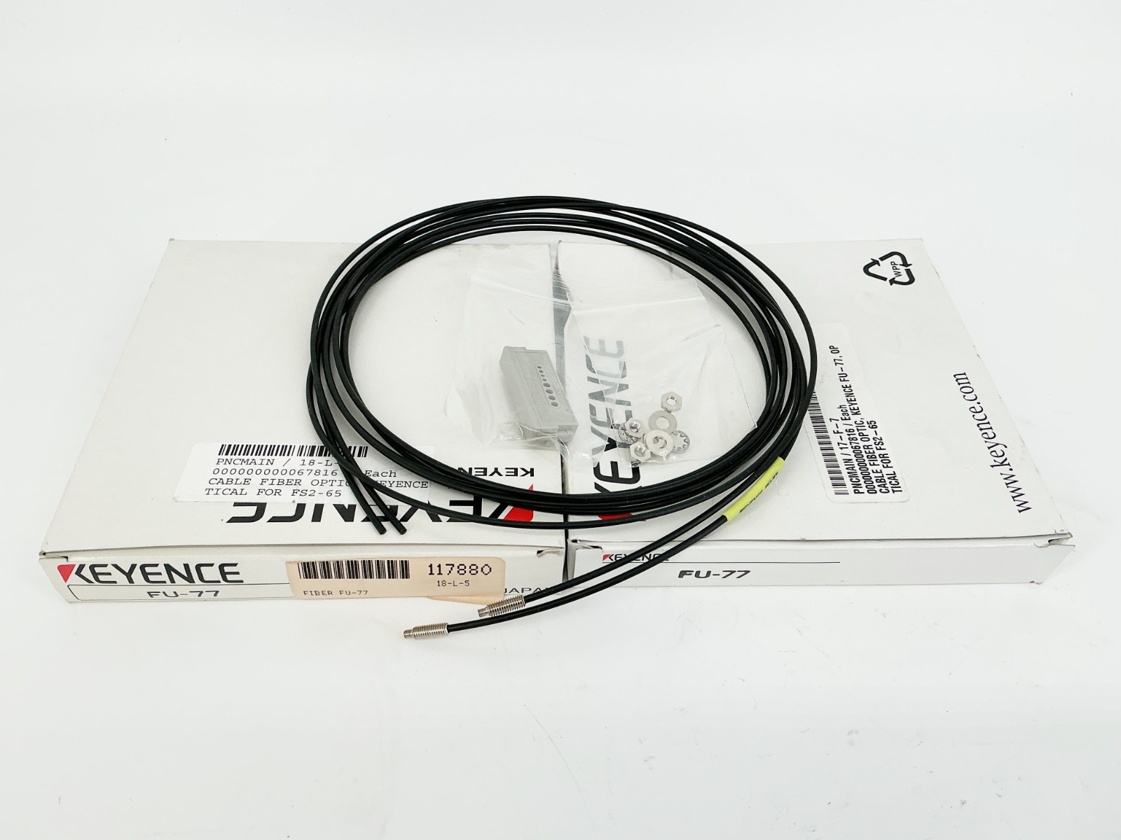 New Lot of 2 Keyence FU-77 Fiber Optic Cable