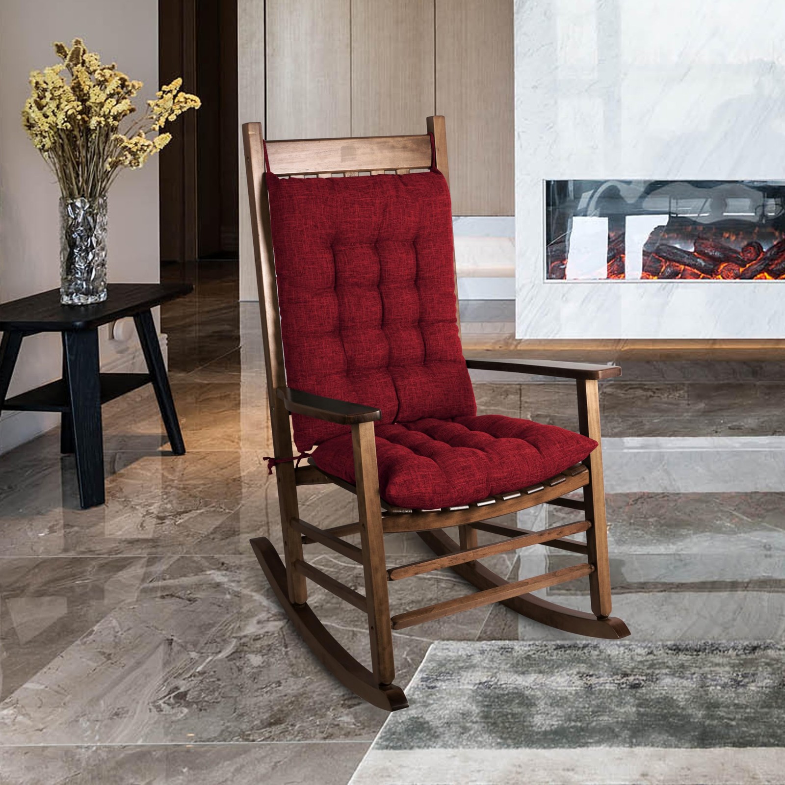 Extra Large Rocking Chair Cushion with Thick Padding High Back and Seat Cushi...