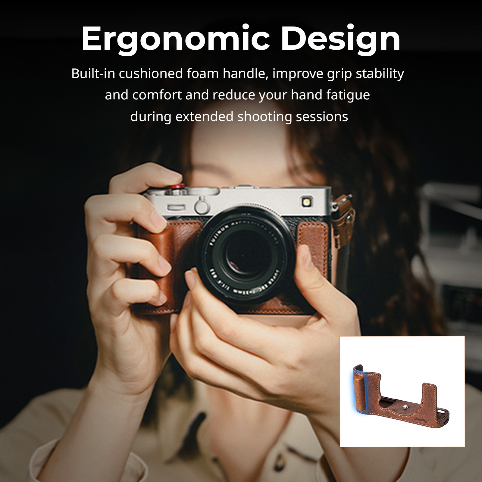 SmallRig XE5 Camera Leather Case Kit for FUJIFILM X-E5 (Brown / Black)