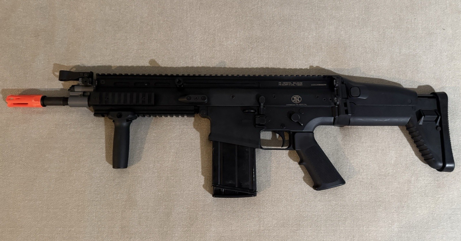 Airsoft FN Herstal SCAR-H GBB Rifle Black W/ 30rnd Magazine And Grip