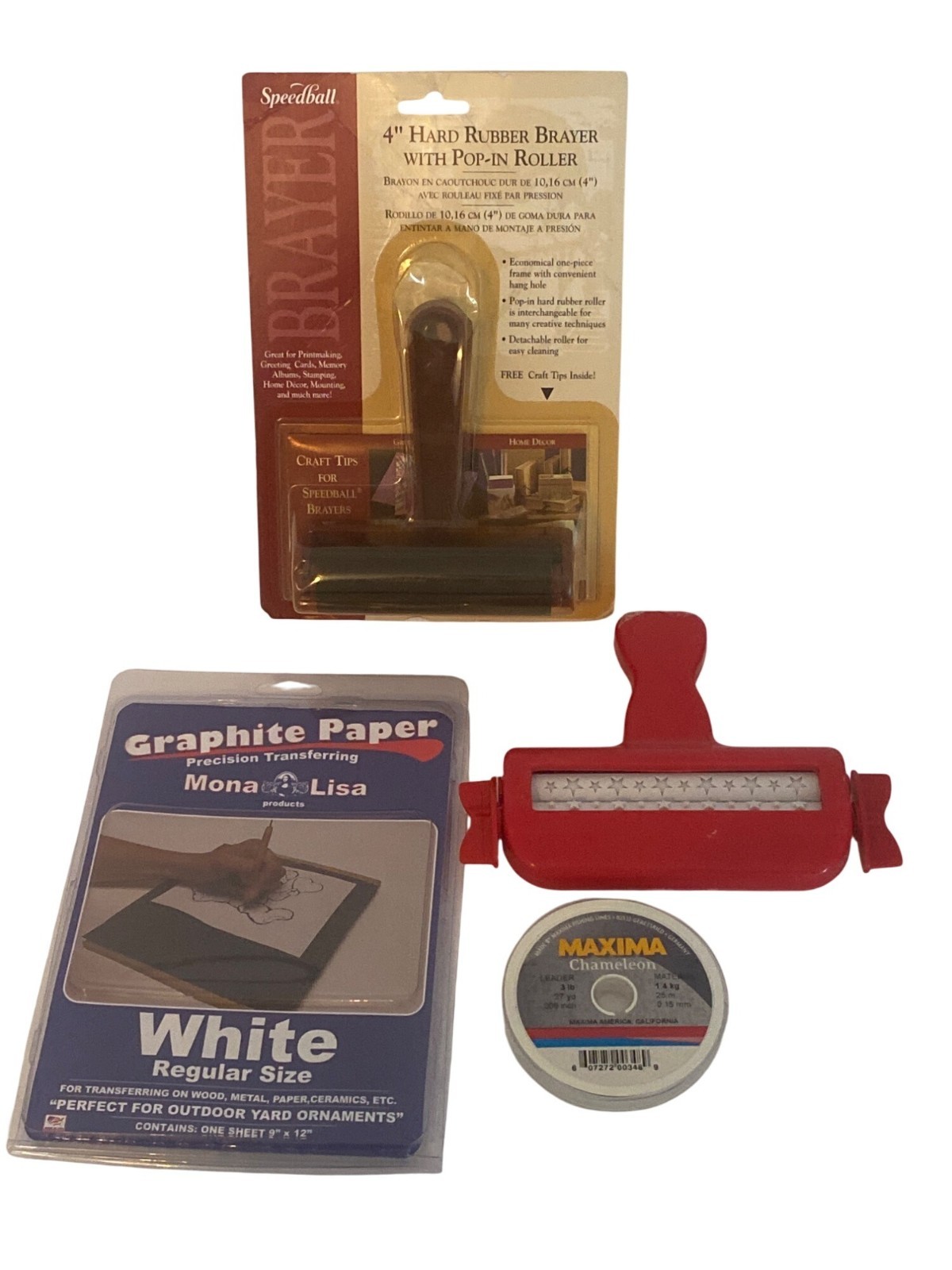 Scrapbook Supply Graphite Paper Hard Rubber Brayer Roller Jewelry Fishing Wire