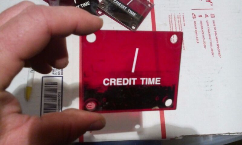 crane claw arcade timer/credit plexi sign part