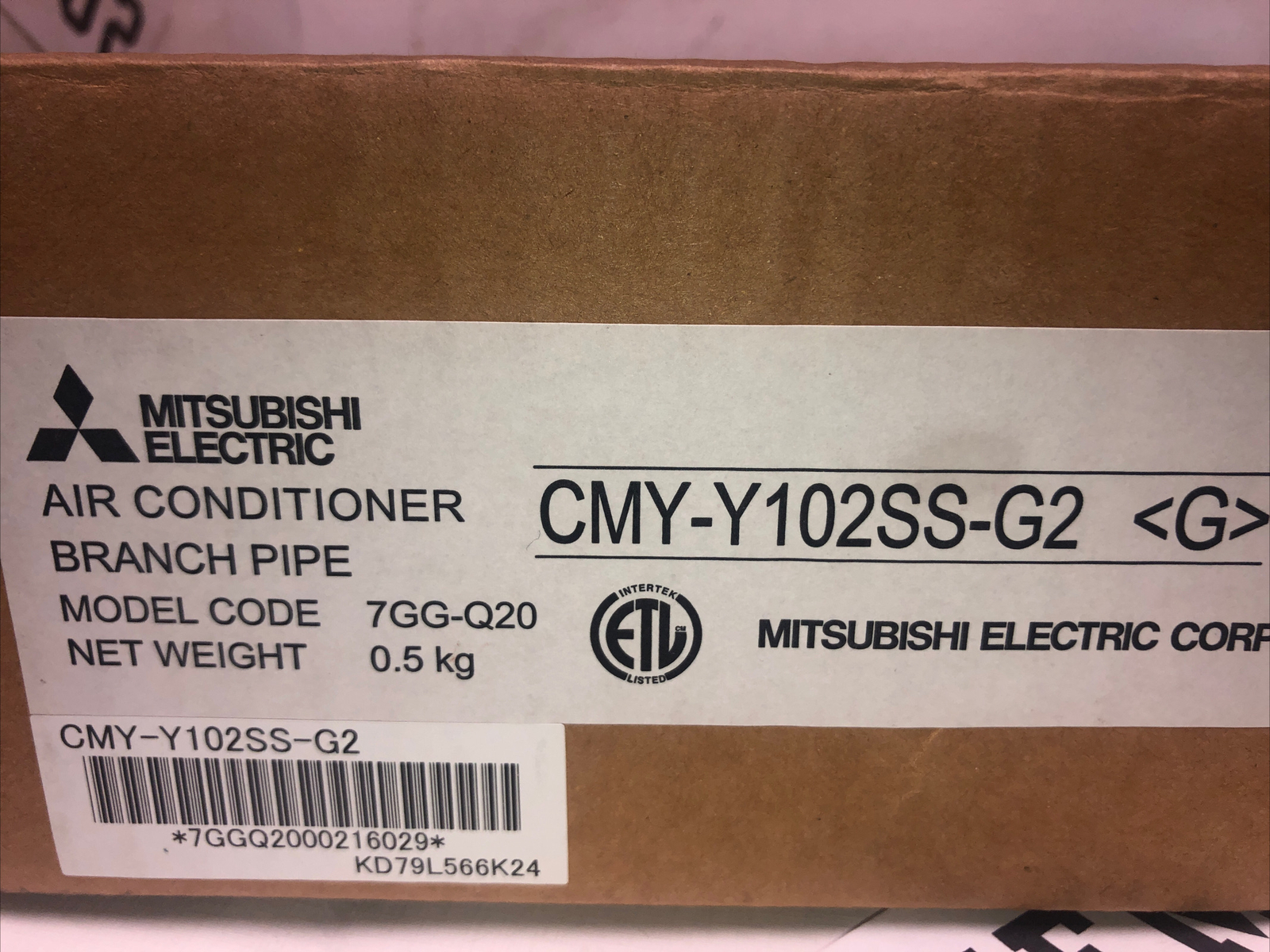 Mitsubishi 7GGQ20 CITY MULTI DUCTLESS A/C Branch Pipe Twinning Kit CMY-Y102SS-G2