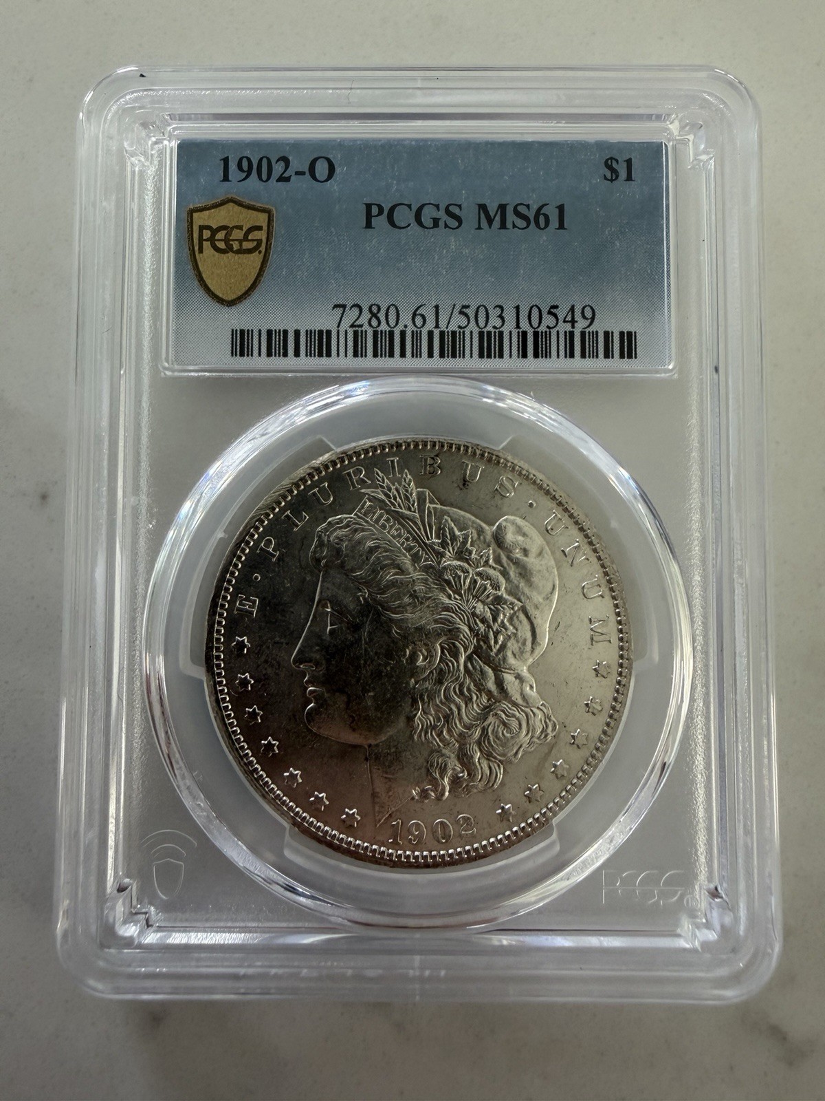 1902 O Morgan Silver Dollar PCGS MS61 Gold TrueView Slabbed 90% Silver