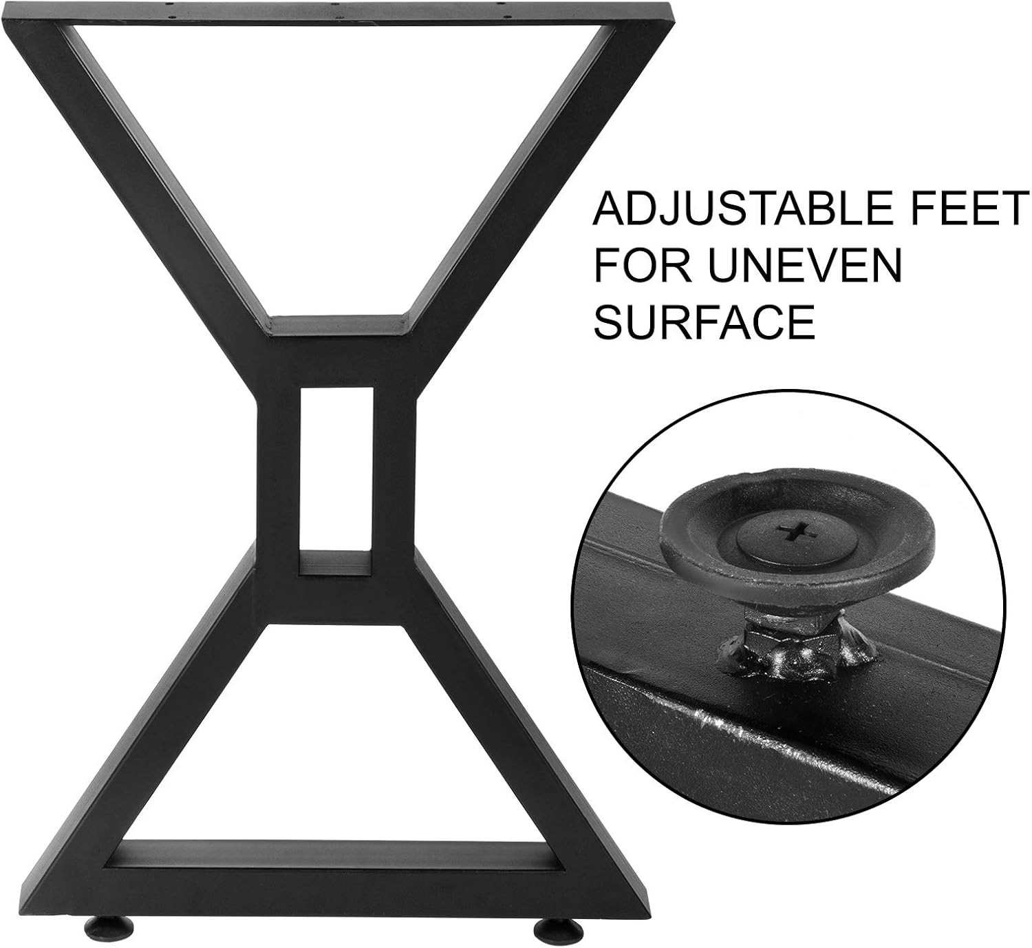 28" Heavy Duty Industrial Table Legs with Adjustable Protector Feet Set of 2