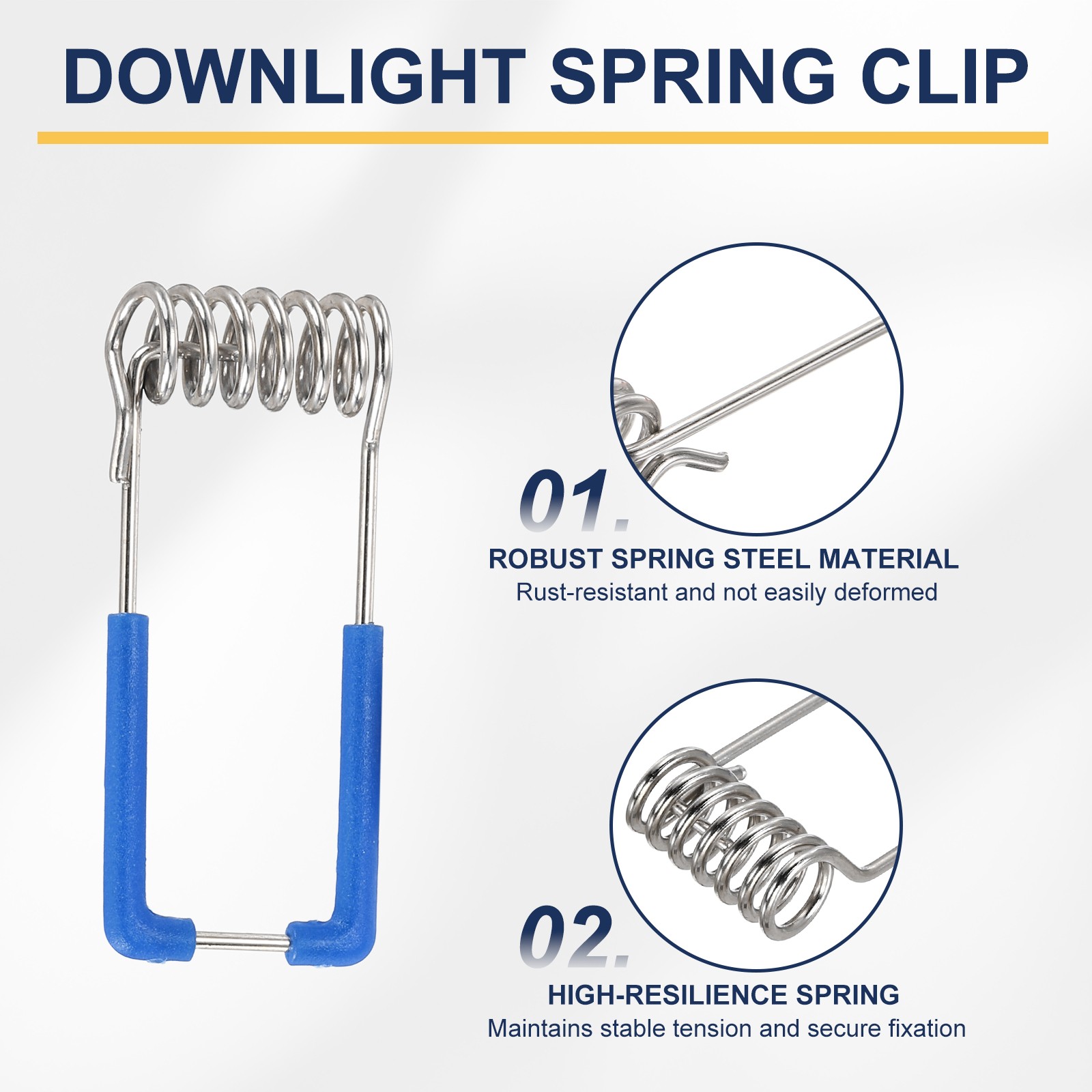 12pcs Downlight Spring Clips, 40x16mm Recessed Light Secure Clip, Silver/Blue