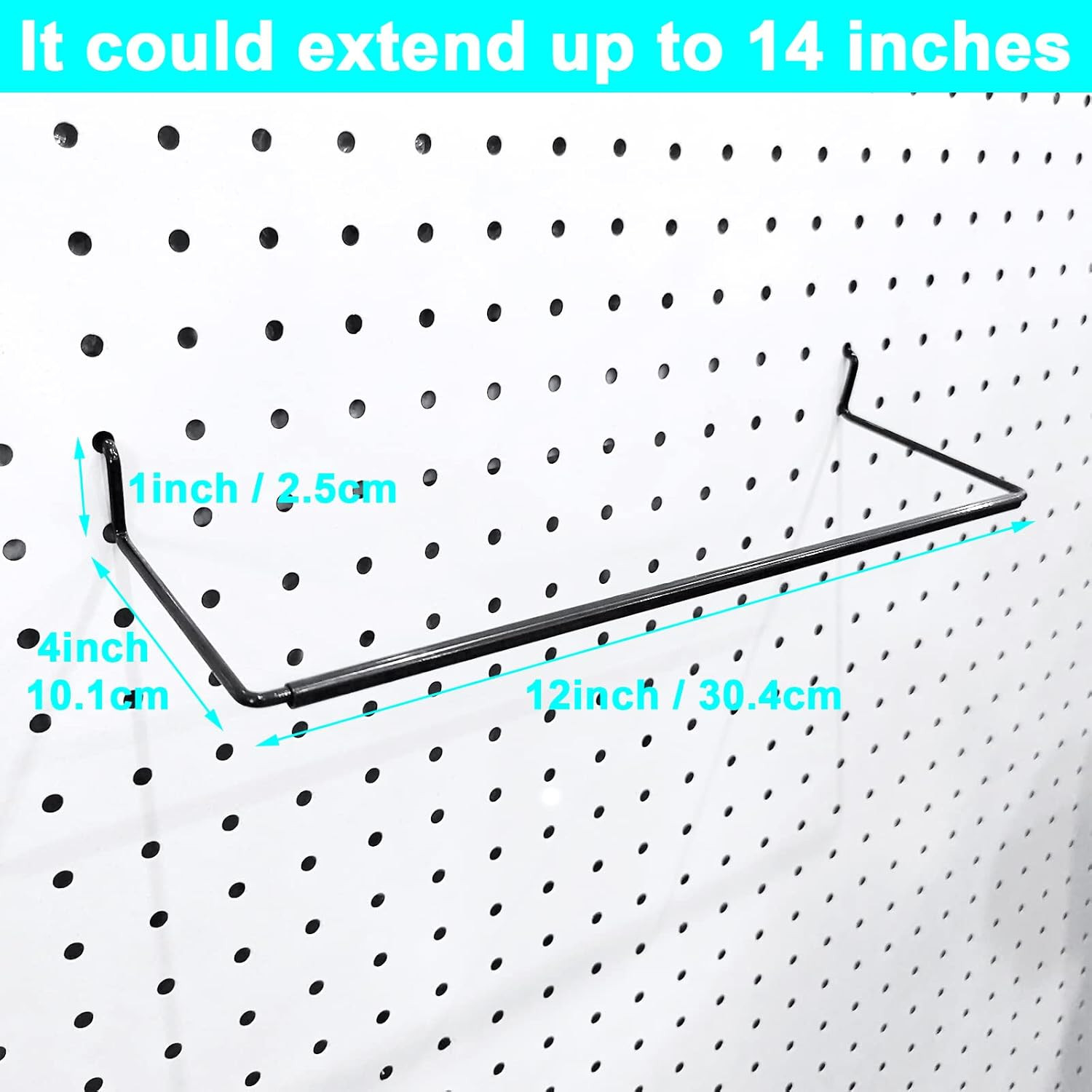5 Pack Extendable Pegboard Paper Towel Holder,Pegboard Hook for Workshop,Garage,