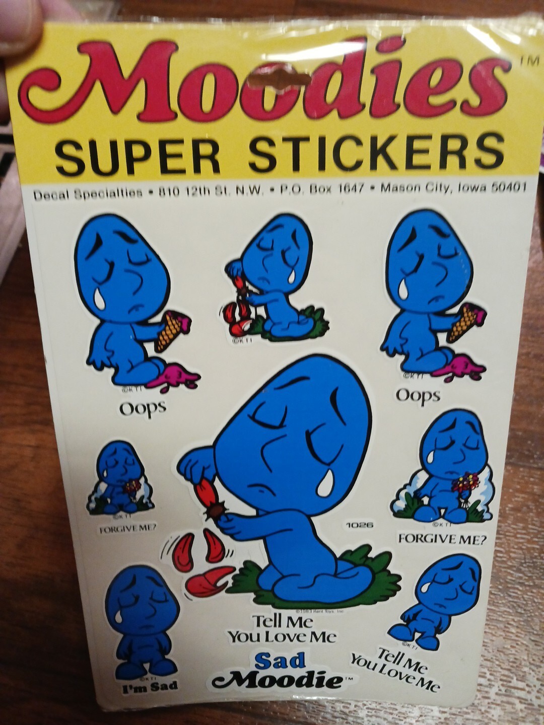 Rare 1983 Sealed Moody Super Stickers Made In USA Kent Toys