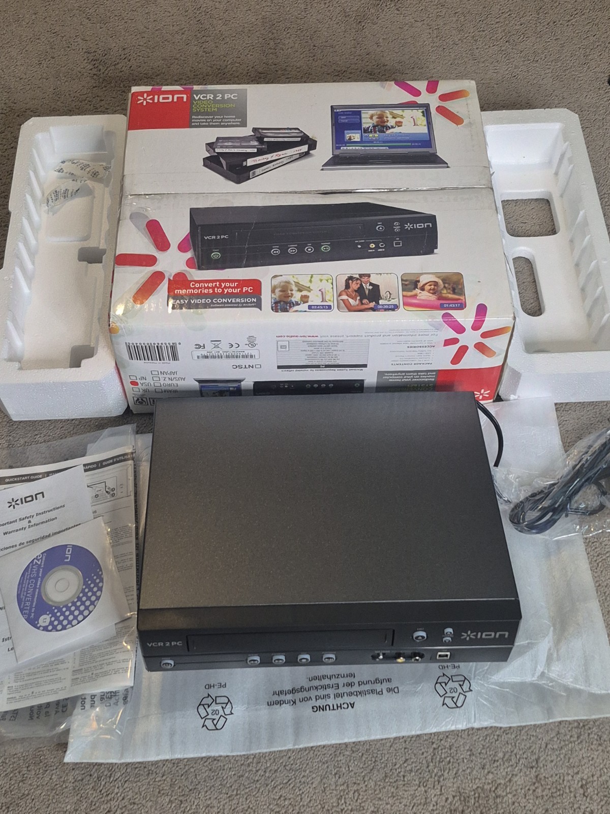 ION VCR 2 PC USB VHS Video to Computer Conversion System