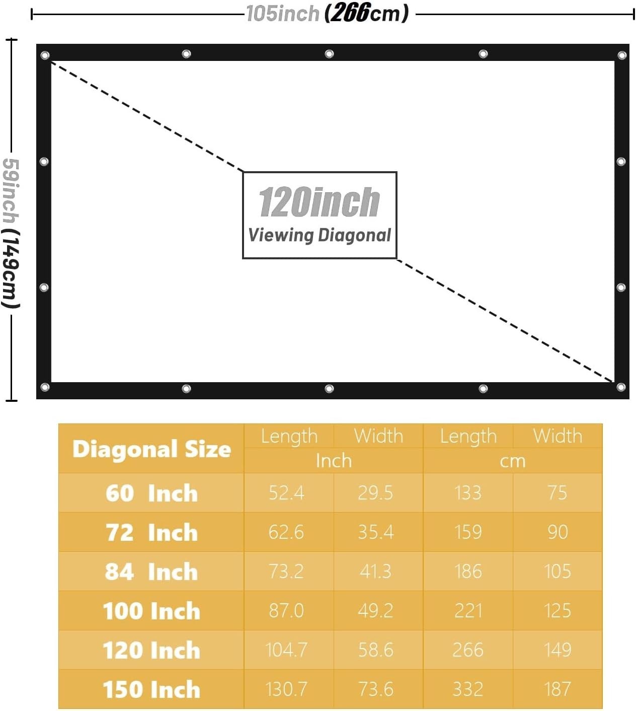 Wrinkle-Resistant Portable Projector Screen - Perfect for Indoor & Outdoor Use
