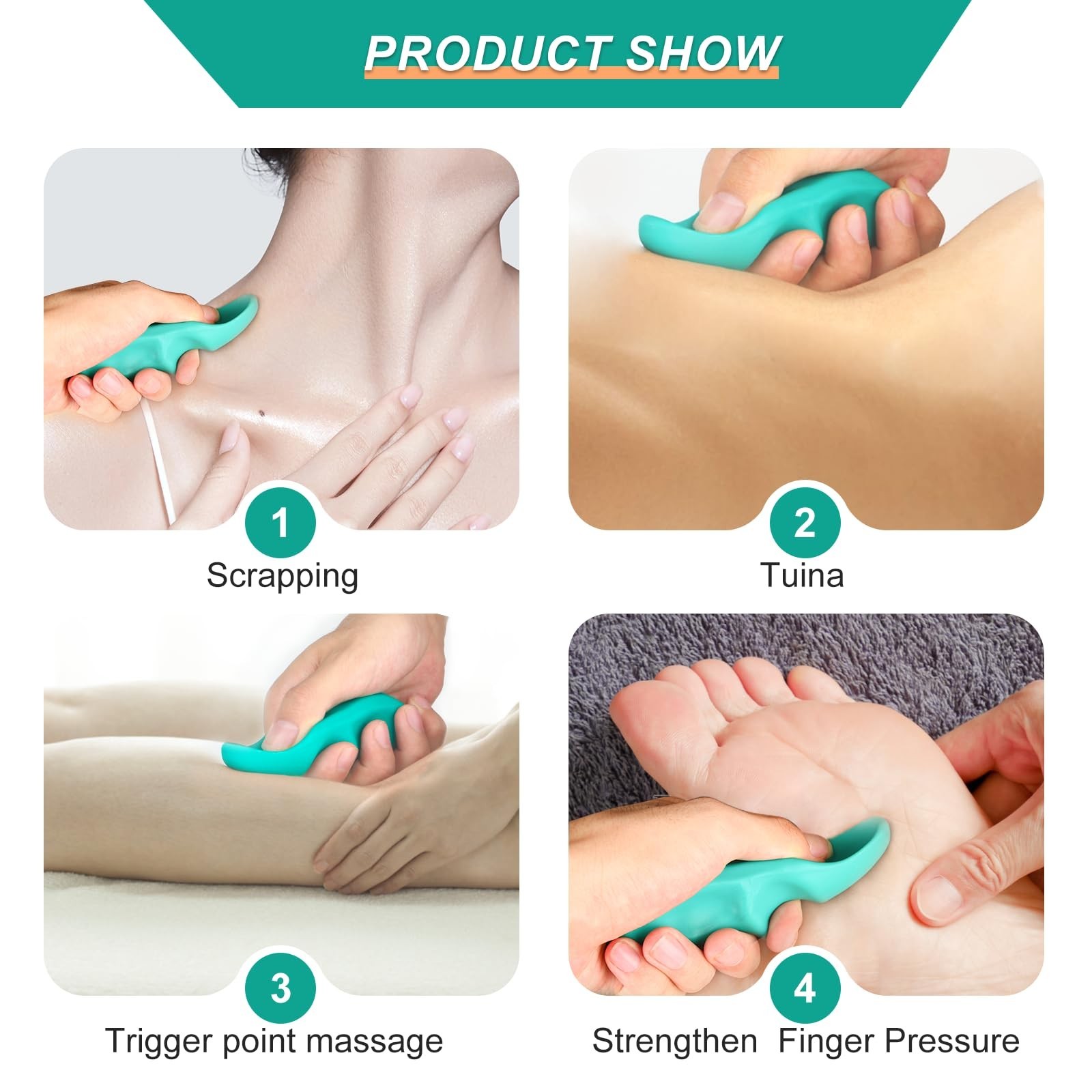 Massage Tool Set, Trigger Point Massage Tool Kit with Thumb Saver, Deep Tissu...