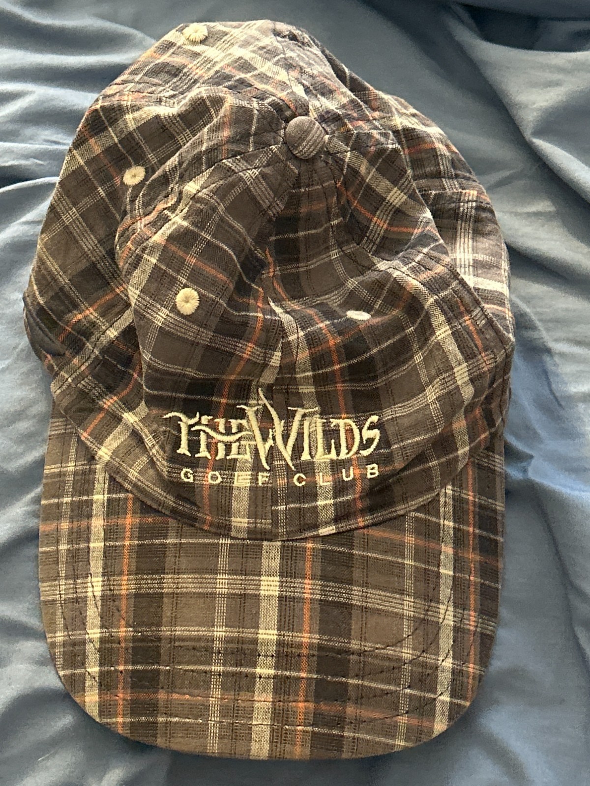The Wilds Golf Club Plaid Strapback Golf Hat Pukka Headwear Lightweight Cotton