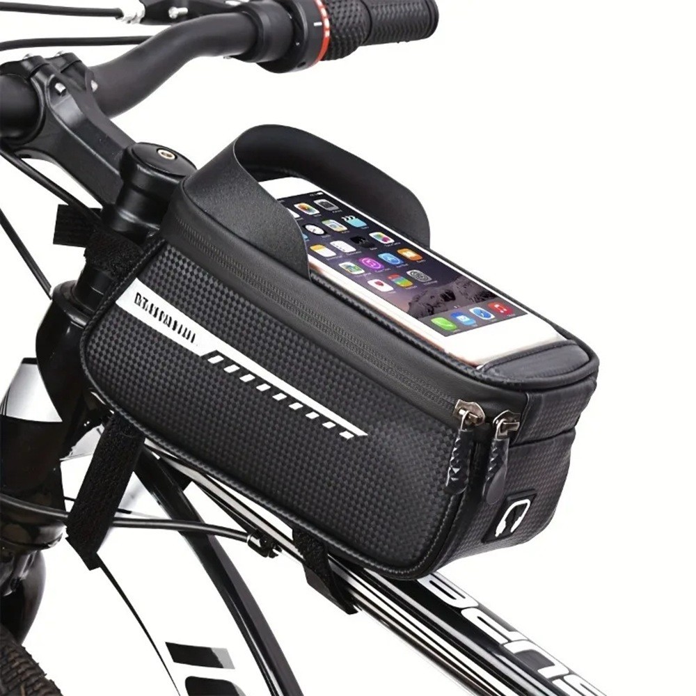 Waterproof Bike Front Frame Bag Touch Screen Visor Cycling Storage Phone Holder